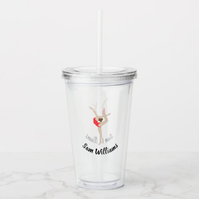 Vaso Acrílico Gimnasia femenina (Anverso)