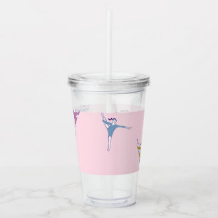 Vaso Acrílico gimnastas rosadas