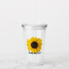 Vaso Acrílico Girasol brillante | Tumbler acrílico personalizado