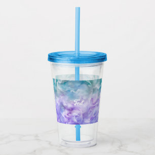 Vaso Acrílico Giro de nubes azul y púrpura