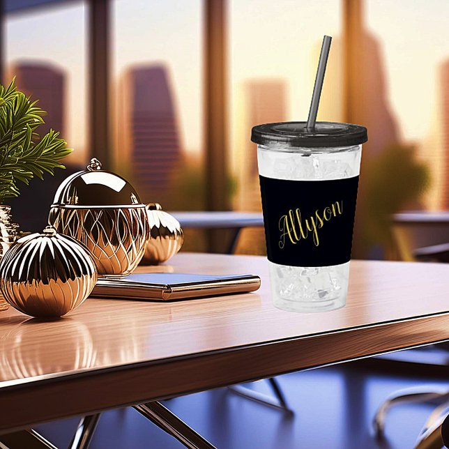 Vaso Acrílico Glamour de oro personalizado (Subido por el creador)