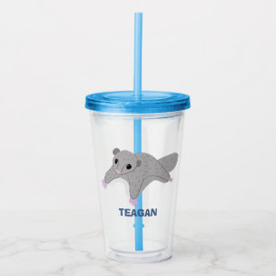Vaso Acrílico Glider azucarero gris y azul Personalizado persona
