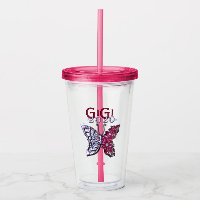 Vaso Acrílico Gloriosa mariposa GIGI 2020 (Anverso)