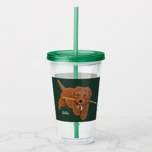 Vaso Acrílico Goldie Golden Doodle