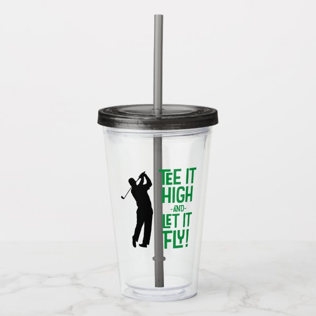 Vaso Acrílico Golf Gracioso Tee Sports Cita Cute Humor Bebida ma (Anverso)