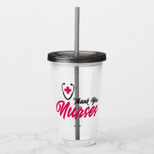 Vaso Acrílico Gracias Enfermeras Rosa
