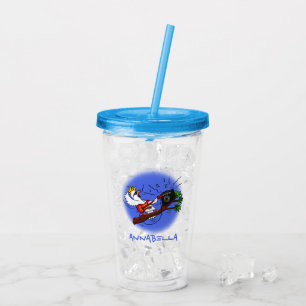 Vaso Acrílico Graciosa cacatúa tocando el personalizado de guita