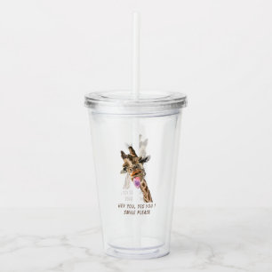 Vaso Acrílico Graciosa Giraffe Acrílico Tumbler