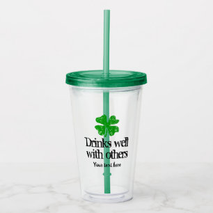 Vaso Acrílico Gracioso día de San Patricio irlandés cita al pers