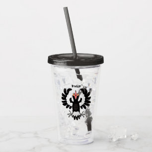 Vaso Acrílico Gracioso ilustracion de personalizado magpie austr