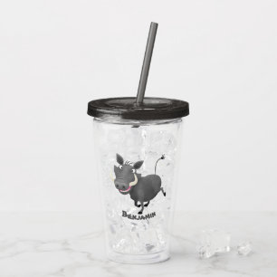 Vaso Acrílico Gracioso ilustracion de personalizado porcina afri