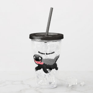 Vaso Acrílico Gracioso ilustracion personalizado de insignia con