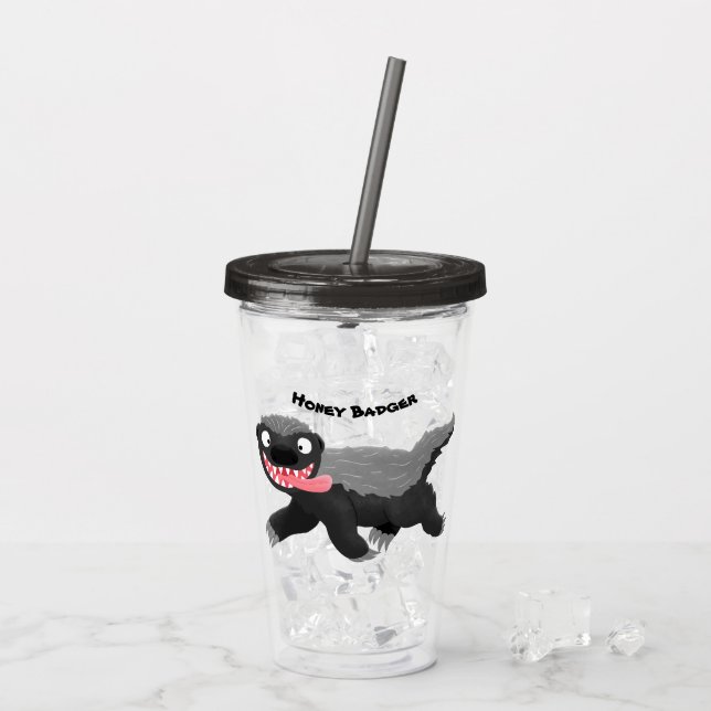 Vaso Acrílico Gracioso ilustracion personalizado de insignia con (Reverso (hielo))