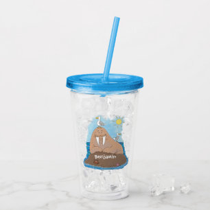 Vaso Acrílico Gracioso ilustracion personalizado de moras felice