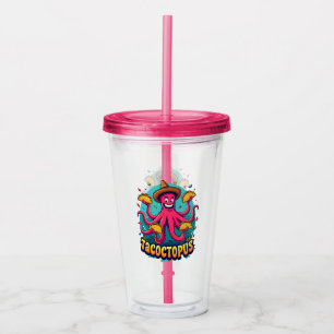Vaso Acrílico Gracioso Personalizado de comida de tacaco octopus
