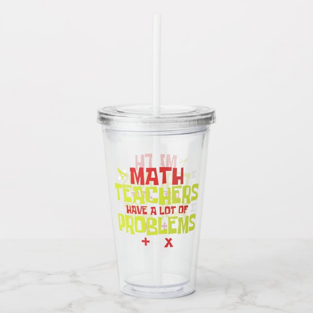 Vaso Acrílico Gracioso profesor de matemáticas | Chiste matemáti (Anverso)