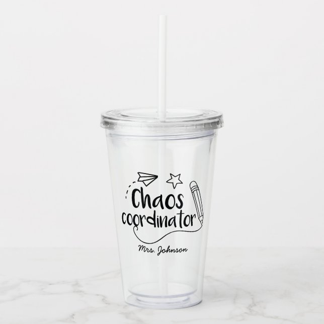 Vaso Acrílico Gracioso profesor personalizado (Anverso)