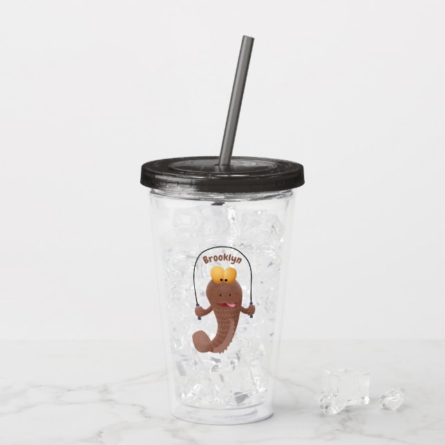 Vaso Acrílico Gracioso saltando a la personalizado de pescado de (Reverso (hielo))