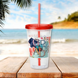 Vaso Acrílico Graduación de imágenes en color agua