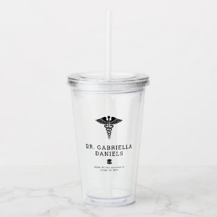 Vaso Acrílico Graduación personalizada de médico de facultad de 