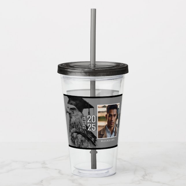 Vaso Acrílico Graduación Única Dos Drinkware De Fotografía (Anverso)