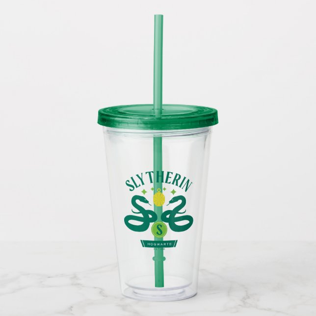 Vaso Acrílico Gráfica de bloqueo de serpiente doble SLYTHERIN™ H (Anverso)