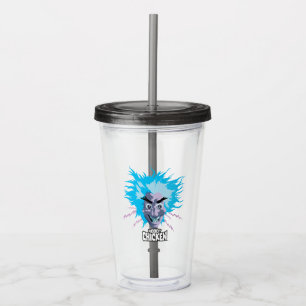 Vaso Acrílico Gráfica de la cabeza del científico del pollo robo