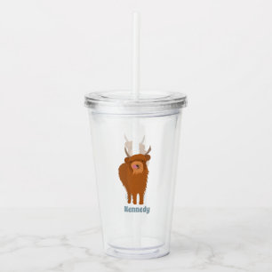 Vaso Acrílico Gráfica de vacas de Escocia en la región montañosa