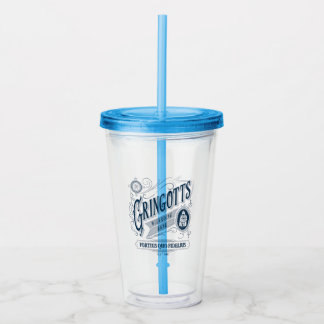 Vaso Acrílico Gráfico Antiguo del Banco de Magos GRINGOTTS