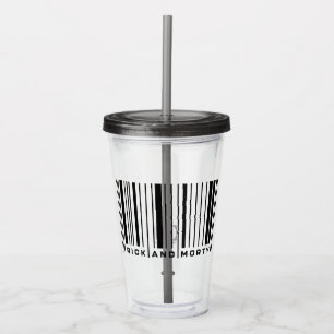 Vaso Acrílico Gráfico de códigos de barras de Rick y Morty