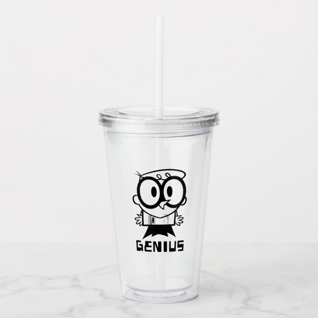 Vaso Acrílico Gráfico de esquema Dexter "Genius" (Anverso)