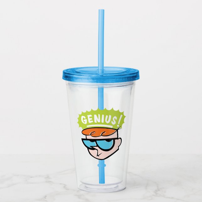 Vaso Acrílico Gráfico de llamadas "Genius" de Dexter (Anverso)
