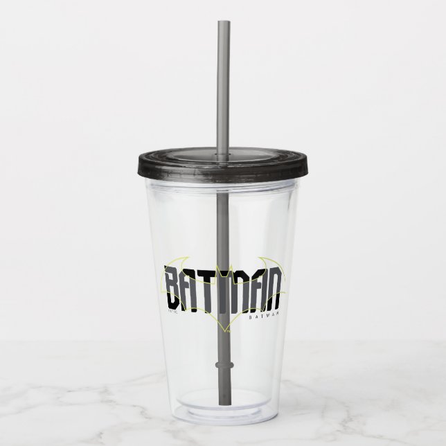 Vaso Acrílico Gráfico de nombre de alta tecnología de Batman (Anverso)