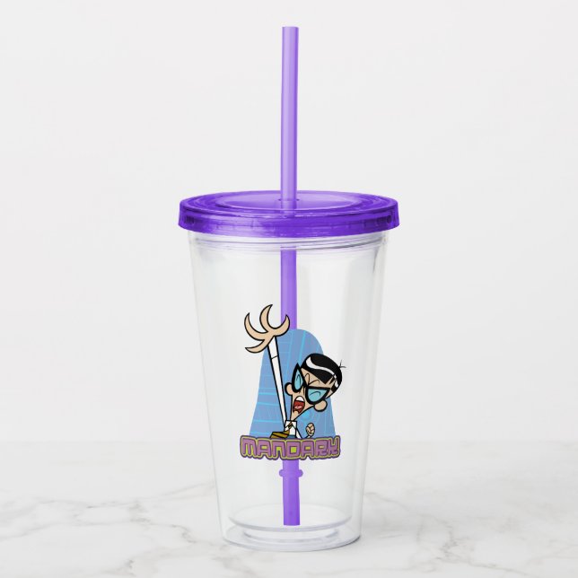 Vaso Acrílico Gráfico de nombre de carácter de Mandark (Anverso)
