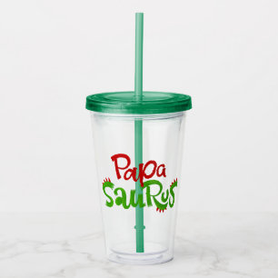 Vaso Acrílico Gráfico de Papa Saurus