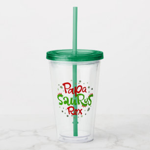 Vaso Acrílico Gráfico de Papa Saurus Rex