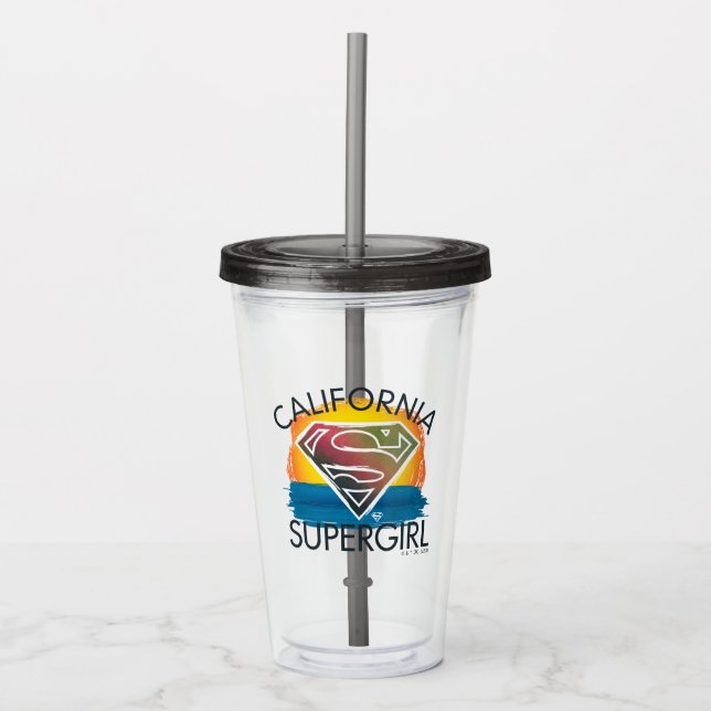Vaso Acrílico Gráfico de Sunset de Supergirl de California (Anverso)