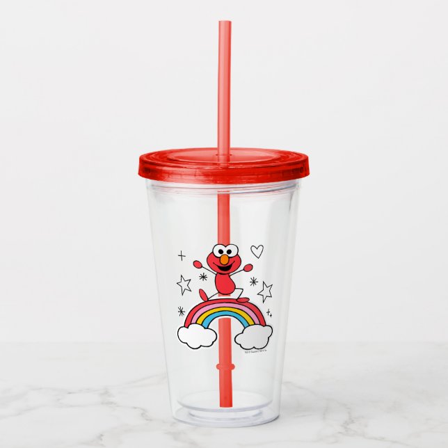 Vaso Acrílico Gráfico del doodley arcoiris Elmo (Anverso)