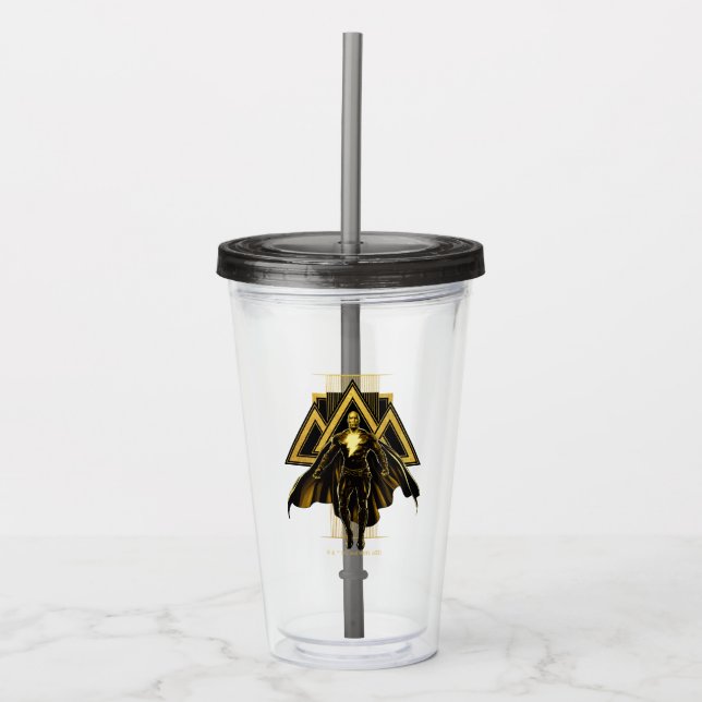 Vaso Acrílico Gráfico del pilar triangular del Adam negro (Anverso)