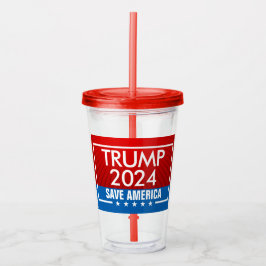Vaso Acrílico Gráfico "Salvemos a Estados Unidos" de Trump 2024