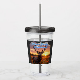 Vaso Acrílico Gran ciervo de las montañas humeante