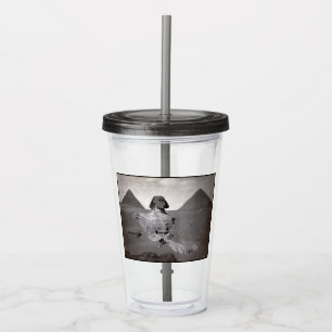 Vaso Acrílico Gran Esfinge y las pirámides de Giza Necrópolis Eg
