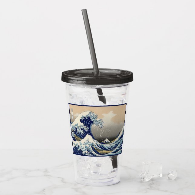 Vaso Acrílico Gran ola frente al mar de Kanagawa y Monte Fuji Ja (Anverso (hielo))