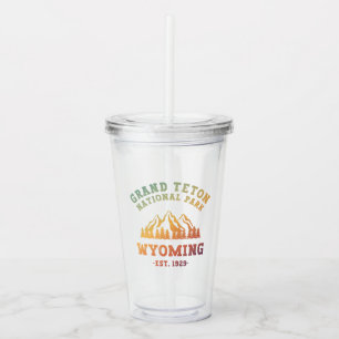 Vaso Acrílico Gran Parque Nacional Teton Gradiente Wyoming USA