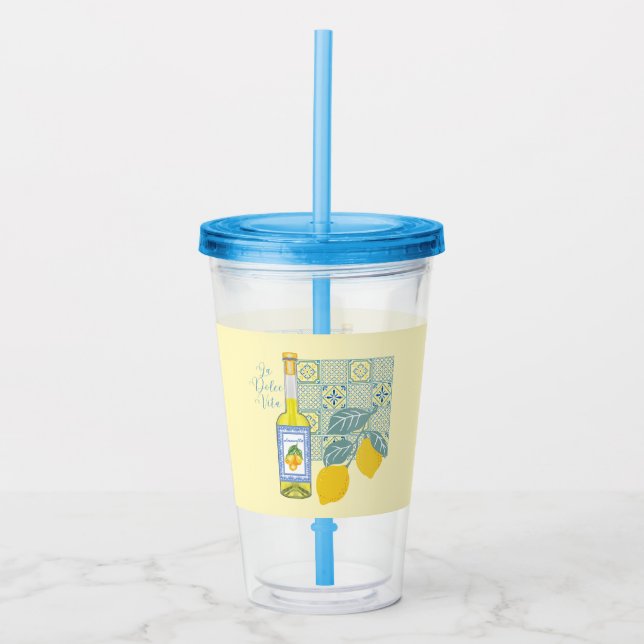 Vaso Acrílico Granja de limones retro (Anverso)