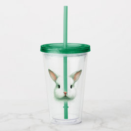 Vaso Acrílico Green Easter Bunny Face Acryler Tumbler