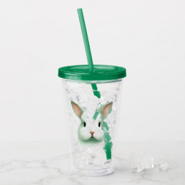 Vaso Acrílico Green Easter Bunny Face Acryler Tumbler