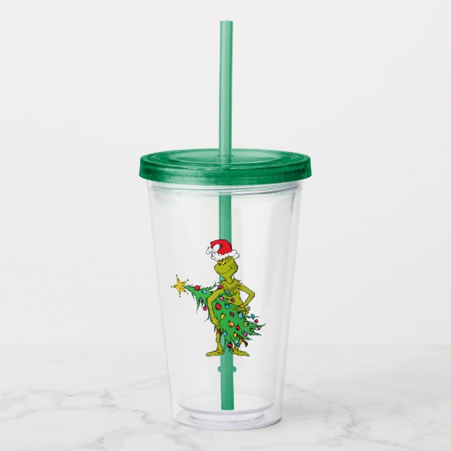 Vaso Acrílico Grinch Clásico | Travieso (Anverso)