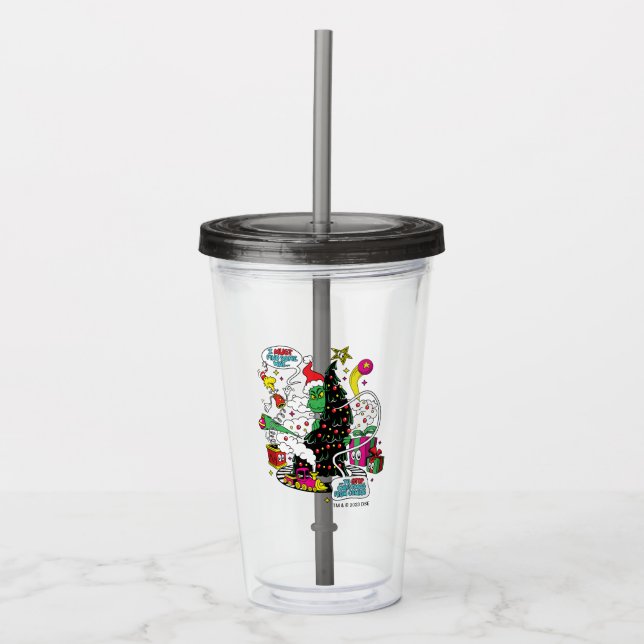 Vaso Acrílico Grinch Colorful Navidades Graphic (Anverso)