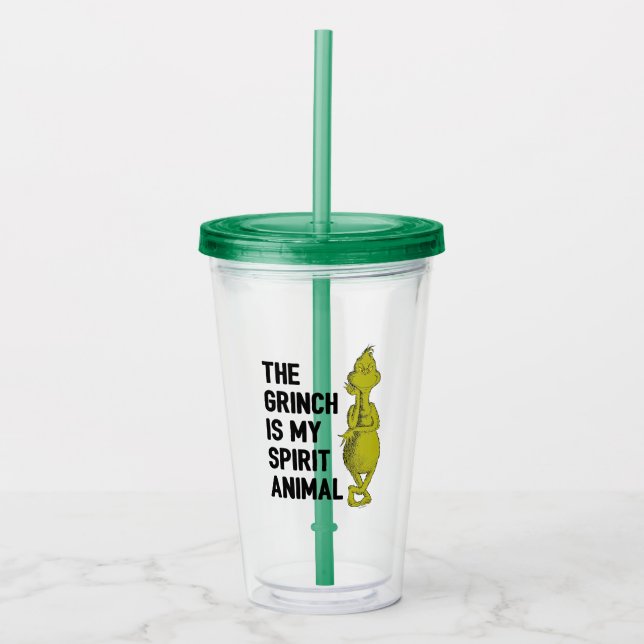 Vaso Acrílico Grinch es mi Animal Espiritual (Anverso)